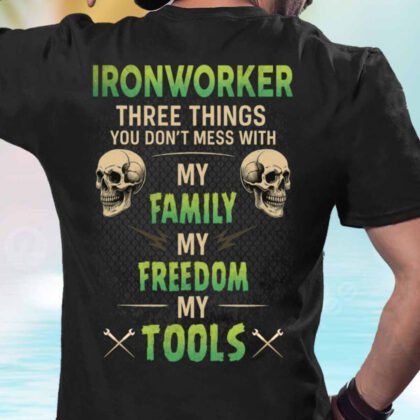 Ironworker Apparel - Family Freedom Tools Skull Design