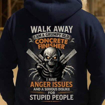 Grumpy Old Concrete Finisher Apparel - Skull Quote